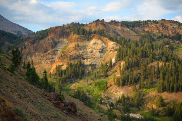 The Ridges Are Awash With Streaks Of Color And Volcanic Plugs In Lassen Volcanic National Park, California