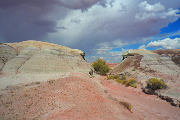 Storm Clouds And A Colorful View In The Painted Desert, Arizona