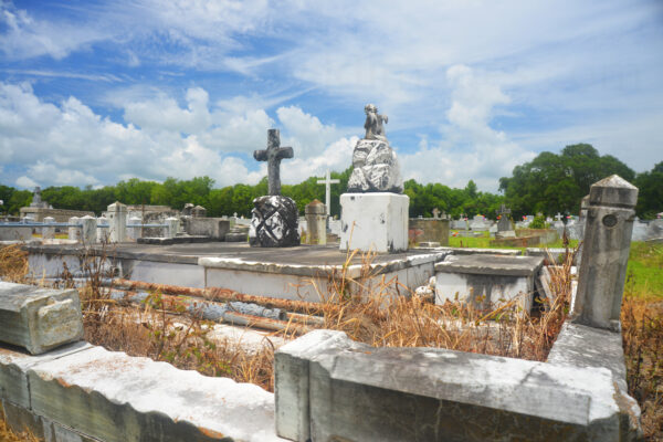 An Expansive View Through The Remote Cemetery Near West Cote Blanche Bay Along The South Coast Of Louisiana