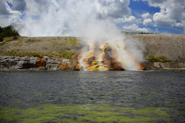 The Superheated Runoff And Steam Of Excelsior Geyser In Midway Geyser Basin Of Yellowstone National Park, Wyoming