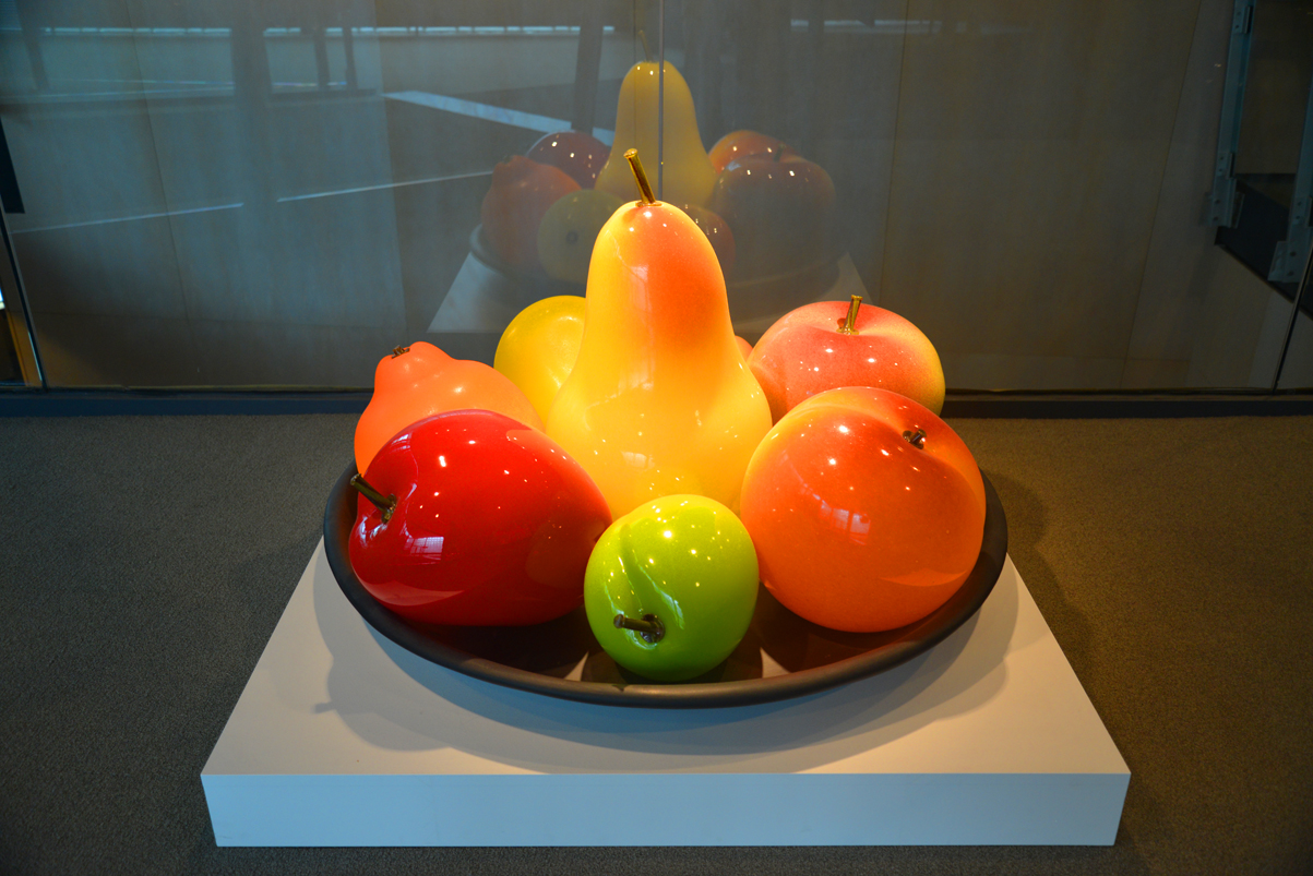 Colorful Giant Glass Fruit Piled On A Plate At The Corning Museum Of ...