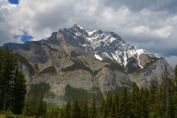 A Ribbon Waterfall Dropping Thousands Of Feet Off The Massif Lends The Name To Cascade Mountain In Banff National Park, Alberta